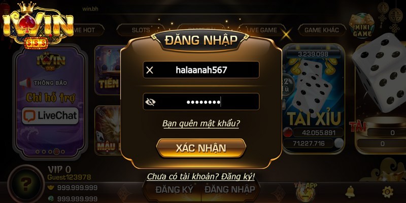 Hệ thống cho phép người dùng đăng nhập Iwin trên máy tính và điện thoại